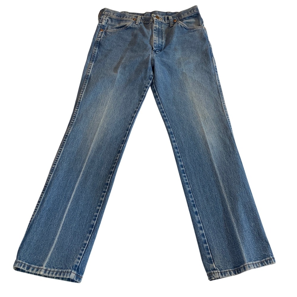 Wrangler Jeans Men 33x32 (Fits 33x29.5) Blue Cowboy Cut Slim‎ Fit Straight Leg